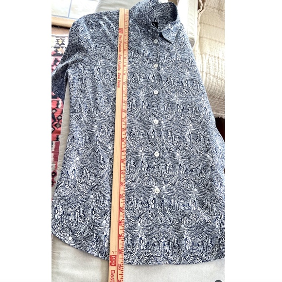 PS PAUL SMITH Button Down Shirt with Navy Blue Rabbit Print - 40 (US 4) - Picture 13 of 14